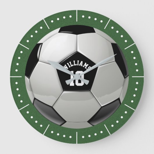 Voetbal Monogram Association Football Sport Grote Klok (Voorkant)