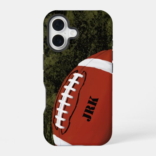 Voetbal Monogram iPhone 16 Hoesje (Achterkant)