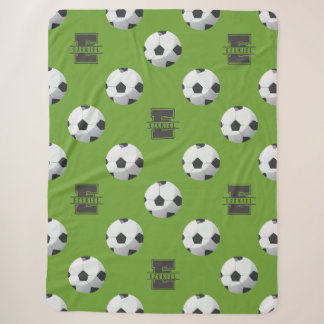 Voetbal Monogram Naam Dekbed – Letter E Sherpa Deken