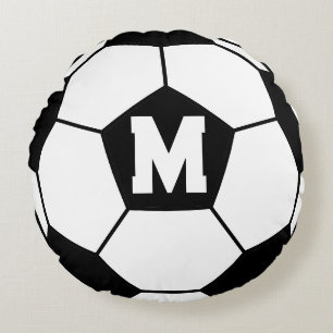 Voetbal Monogram Rond Kussen