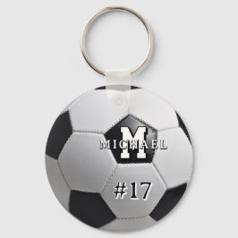 Voetbal Monogram Voetbal Sportsfoto Sleutelhanger