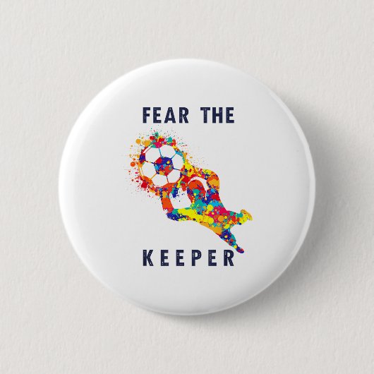 Voetbal Moppige Doelman Citaat Ronde Button 5,7 Cm (Voorkant)