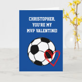 Voetbal MVP Valentijnsdag Kaart (Gele Bloem)