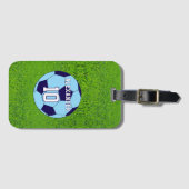 Voetbal | Naam en nummer Bagagelabel (Voorkant (horizontaal))