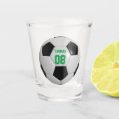Voetbal Naam en Nummer Persoonlijk Shot Glas (Voorkant)