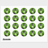 Voetbal | Naam en nummer Ronde Sticker (Vel)