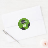 Voetbal | Naam en nummer Ronde Sticker (Envelop)