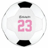 Voetbal NAAM Geboortejaar Sport Roze Meisje Fun (Voorkant)