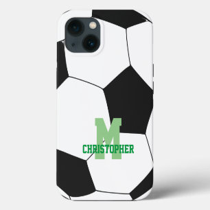 Voetbal Naam Initiaal Aangepast iPhone 13 Hoesje