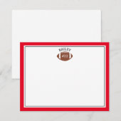 Voetbal Naam & Nummer Groen Rood Kantoorartikelen Notitiekaartje (Voorkant / Achterkant)