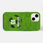 Voetbal | Naam & Nummer iPhone Hoesje (Achterkant horizontaal)