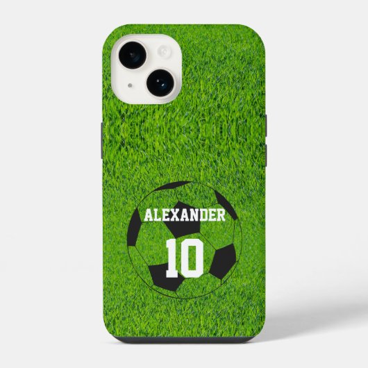 Voetbal | Naam & Nummer iPhone Hoesje (Achterkant)