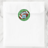 Voetbal | Naam & Nummer Ronde Sticker (Tas)
