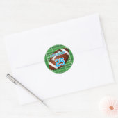 Voetbal | Naam & Nummer Ronde Sticker (Envelop)