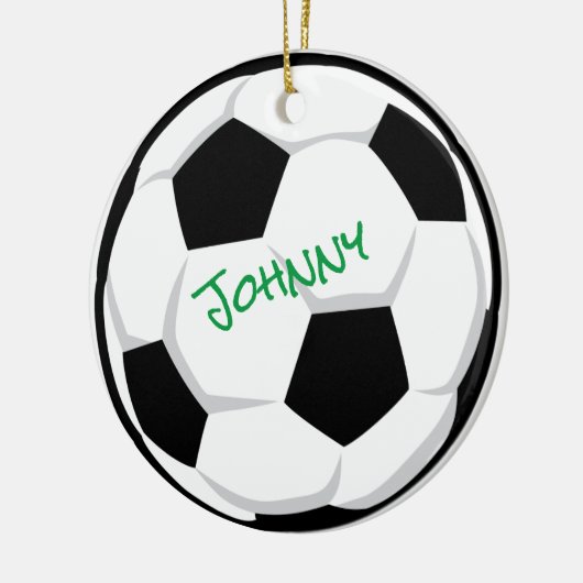 Voetbal NAAM TEAM JAAR Gepersonaliseerd Ornament (Links)