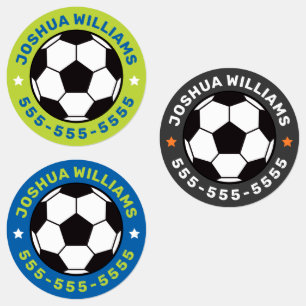 Voetbal naam telefoonaantal ronde eigenschap labels