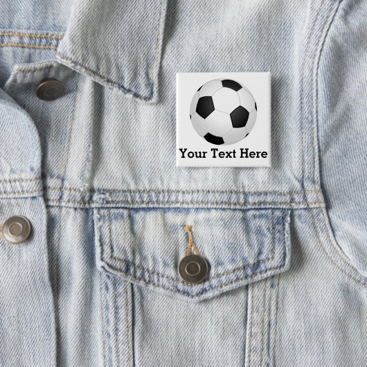 voetbal - naam toevoegen vierkante button 5,1 cm (In situ)