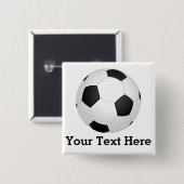 voetbal - naam toevoegen vierkante button 5,1 cm (Voorkant /achterkant)