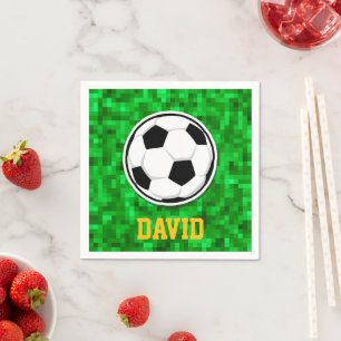 Voetbal NAME FanclubGroen Gras Kinderfeestje Servet