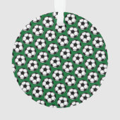 Voetbal NAME Sport Groene zwarte witte ballen Ornament (achterkant)