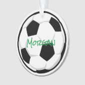 Voetbal NAME Sport Groene zwarte witte ballen Ornament (voorkant)