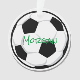 Voetbal NAME Sport Groene zwarte witte ballen Ornament