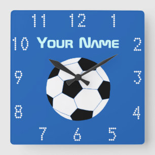 Voetbal: Navy Soccer Vierkante Klok