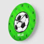 Voetbal; Neon Green Stripes Grote Klok (Hoek)