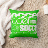 Voetbal; Neon Green Stripes Kussen (Deken)