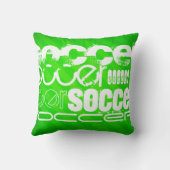 Voetbal; Neon Green Stripes Kussen (Achterkant)