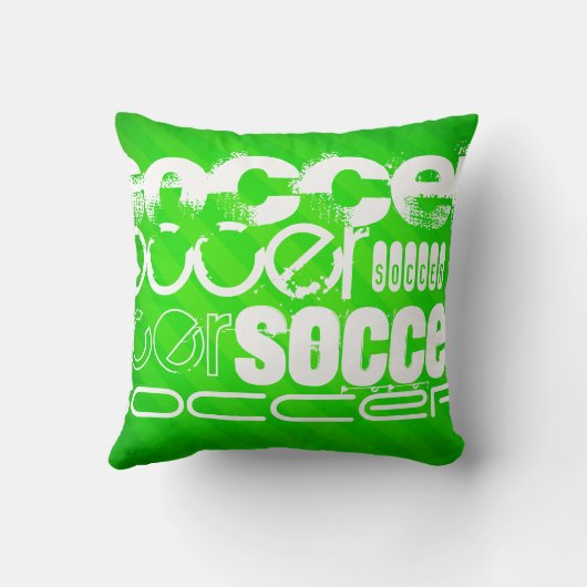 Voetbal; Neon Green Stripes Kussen (Achterkant)