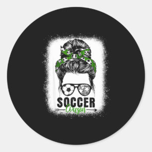 Voetbal nichtje rommelige knot voetbal grappige li ronde sticker