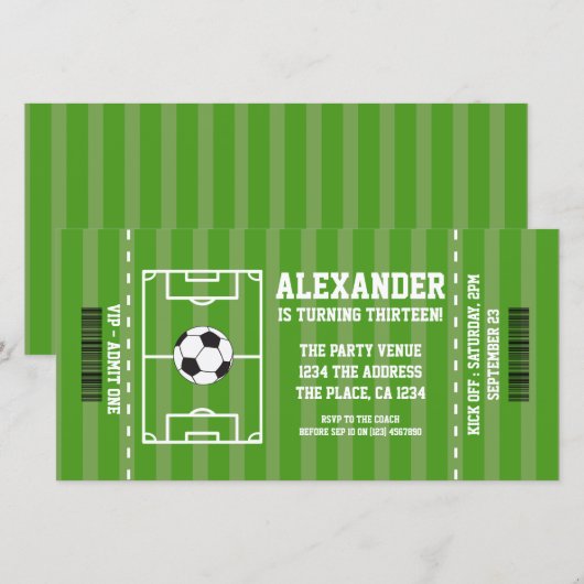 Voetbal Nieuwheid Ticket Gepersonaliseerde Sport K Feestdagenkaart (Voorkant / Achterkant)