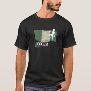 Voetbal Nigeria Vlag Voetbal Vrouwen Voetbal Meisj T-shirt