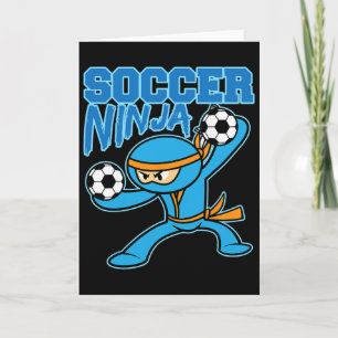 Voetbal Ninja Speler Schattige Voetbal Liefhebbers Kaart
