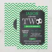 Voetbal nodigt 2de verjaardag van de Tweede verjaa Kaart (Voorkant / Achterkant)