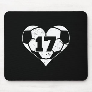 Voetbal Nummer 17 Shirt Grappige Voetbal Hart Spel Muismat