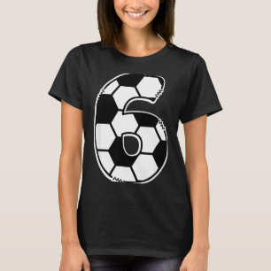 Voetbal Nummer 6 Kinderen Verjaardag Voetbal Wisku T-shirt