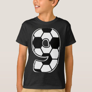 Voetbal Nummer 9 Kinderen Verjaardag Voetbal Wisku T-shirt