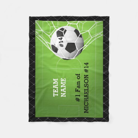 Voetbal nummer één fan van de speler fleece deken (Voorkant)