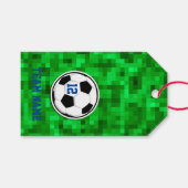 Voetbal Nummer Teamnaam Groen Gras Kinder Cadeaulabel (Voorkant (Horizontaal))