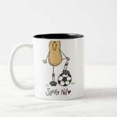 Voetbal Nut T-shirts en cadeautjes Tweekleurige Koffiemok (Links)