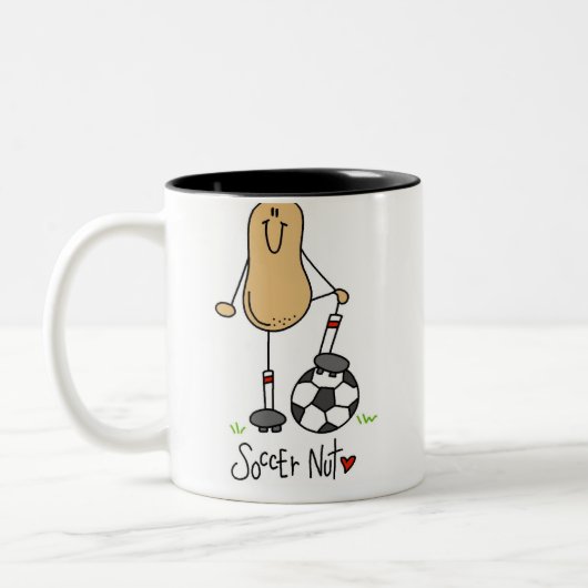 Voetbal Nut T-shirts en cadeautjes Tweekleurige Koffiemok (Links)