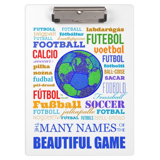 Voetbal of Football Namen Klembord (Voorkant)