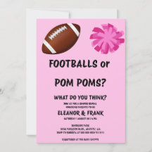 Voetbal of Pom Poms Geslacht Reveal Uitnodiging