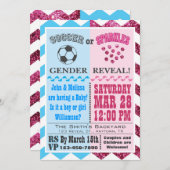 Voetbal of Sparkles Gender onthulling Uitnodiging (Voorkant / Achterkant)