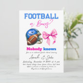 Voetbal of Strikken Blauw of Roze Geslacht Reveal Kaart (Staand voorkant)