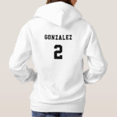 Voetbal Oma Hart Bal Gepersonaliseerde Naam Nummer Hoodie (Achterkant)