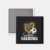 Voetbal Oma Luipaard Hart  Magneet (Voorkant / Achterkant)