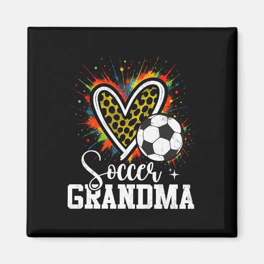 Voetbal Oma Luipaard Hart  Magneet (Voorkant)